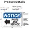 Signmission Parts And Service (Left Arrow) Sign With Symbol, 5 in W x Rectangle, Vinyl Decal OS-2PACK-NS-D-35-L-17135 - alternate 2